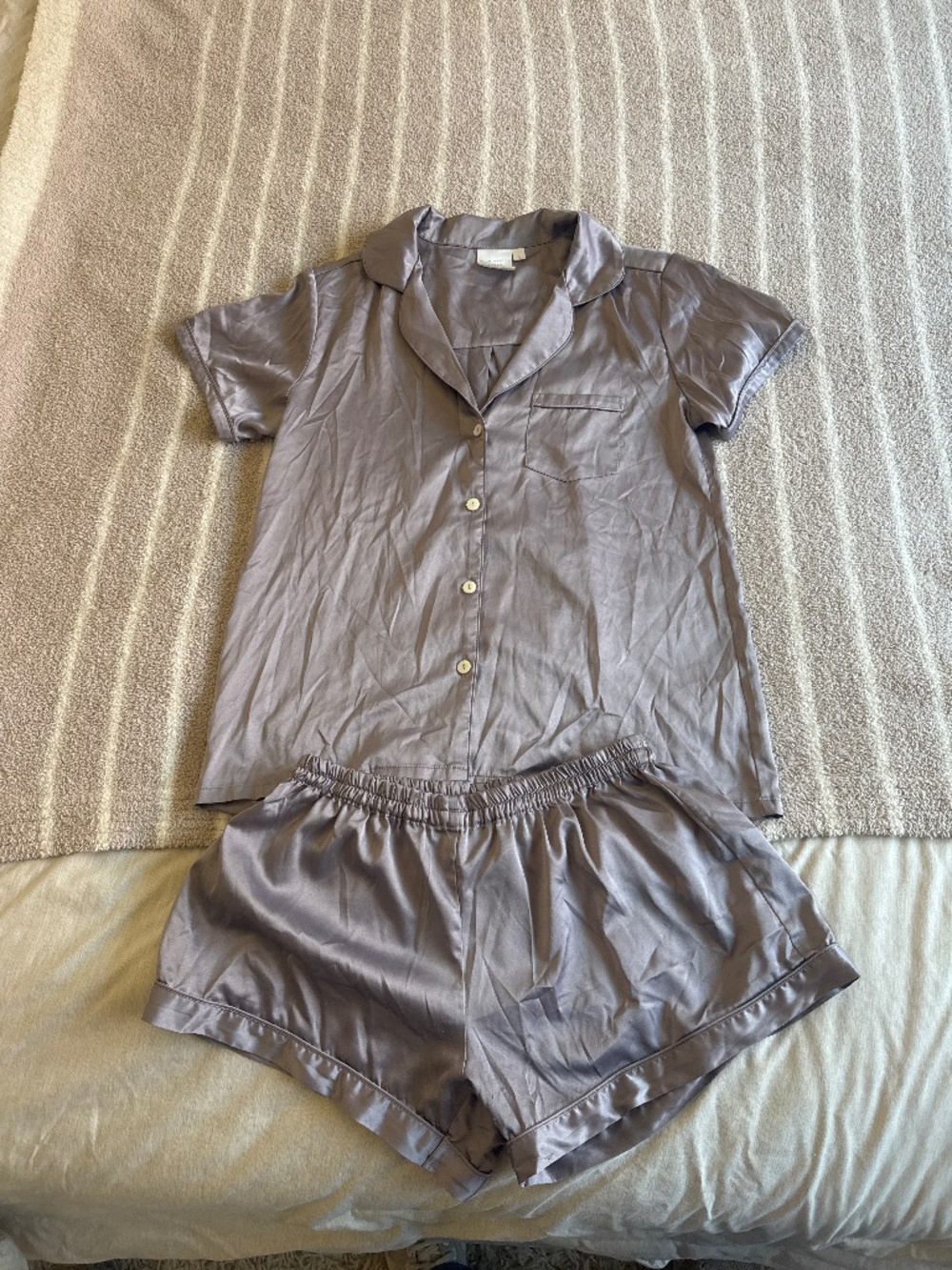 Silk PJ set size small. Plum